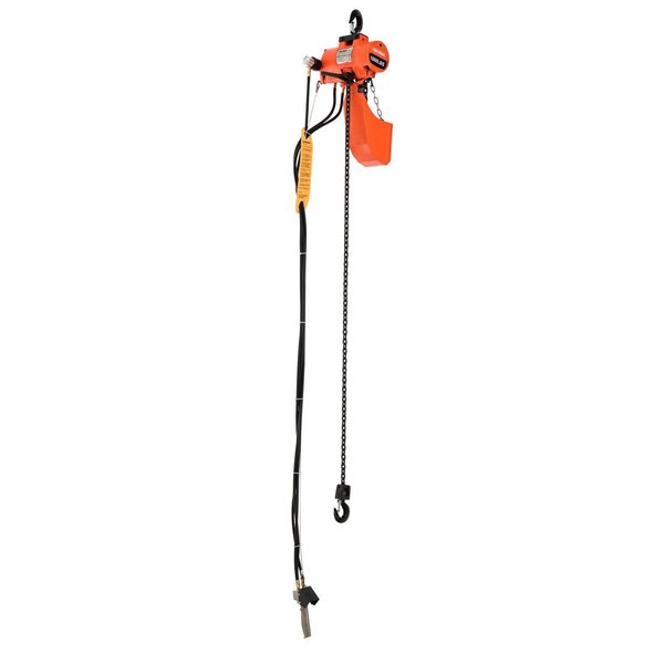 Global Industrial Air Chain Hoist, 1000 lb Cap., 10' Lift, Single Reeved, 45 FPM Lift Speed 298627